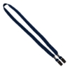 5/8" Double-Ended Polyester Shoelace Lanyard with Metal Crimp and Metal Bulldog Clip - Navy