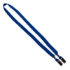 5/8" Double-Ended Polyester Shoelace Lanyard with Metal Crimp and Metal Bulldog Clip - Royal Blue