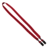 5/8" Double-Ended Polyester Shoelace Lanyard with Metal Crimp and Metal Bulldog Clip - Red