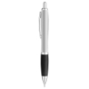 Curvaceous Silver Matte Ballpoint Pen - Black
