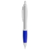 Curvaceous Silver Matte Ballpoint Pen - Blue
