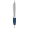 Curvaceous Silver Matte Ballpoint Pen - Indigo Blue