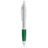 Curvaceous Silver Matte Ballpoint Pen - Green