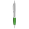 Curvaceous Silver Matte Ballpoint Pen - Lime Green