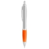 Curvaceous Silver Matte Ballpoint Pen - Orange