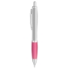 Curvaceous Silver Matte Ballpoint Pen - Bubblegum Pink