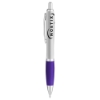 Curvaceous Silver Matte Ballpoint Pen - Purple