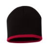 Sportsman SP09 8" Bottom Striped Knit Cap - BK-RD_Black_red