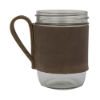 Brewster 16 oz. Wide Mason Jar & Sleeve - Distressed Brown