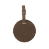 Culver Round Leather Luggage Tag - Distressed Brown