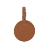 Culver Round Leather Luggage Tag - Tan