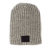 Haberdasher Knit Beanie with Leather Patch - Black