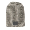 Haberdasher Knit Beanie with Leather Patch - Slate Gray