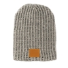 Haberdasher Knit Beanie with Leather Patch - Tan