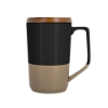 Rochester 15oz Two-Tone Ceramic Mug w/Wood Lid - Black