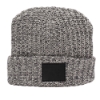 Milliner Cuffed Knit Beanie with Leather Patch - Black