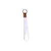 Dye Sublimated Keychain with Leather Accent - Tan