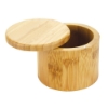 6 oz Round Salt Bamboo Box - Open