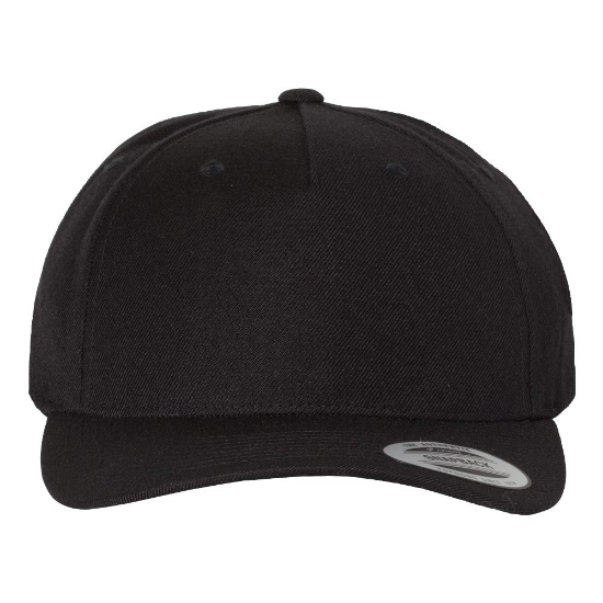 Yupoong 5789M 5-Panel Wool Blend Cap - Black