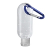 1.9 oz. Clear Sanitizer in Clear Bottle with Carabiner - Blue