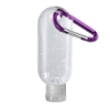 1.9 oz. Clear Sanitizer in Clear Bottle with Carabiner - Purple