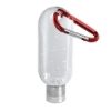 1.9 oz. Clear Sanitizer in Clear Bottle with Carabiner - Red