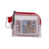 Outdoor Safety & First Aid Kit in a Zippered Clear Nylon Bag - Red