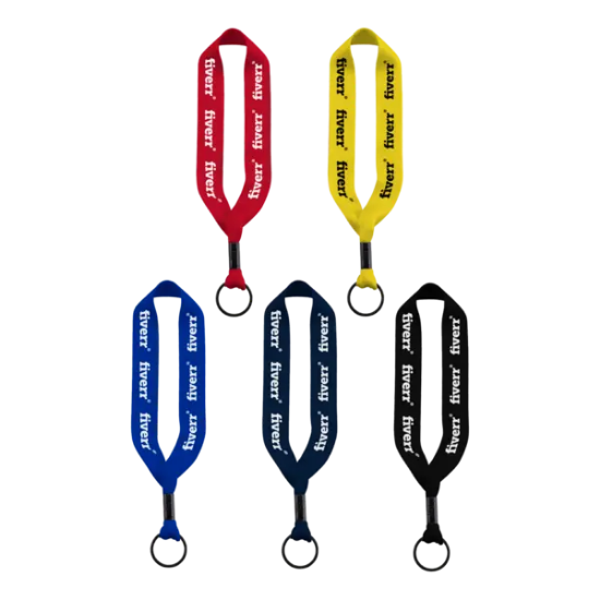 3/4" Polyester Key Chain with Crimp Split Ring - Group