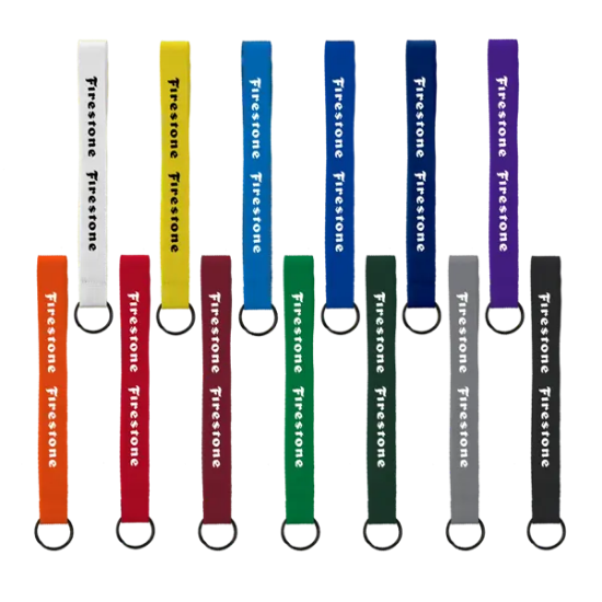 3/4" Sewn Polyester wrist Keychain with Metal Split-Ring - Group
