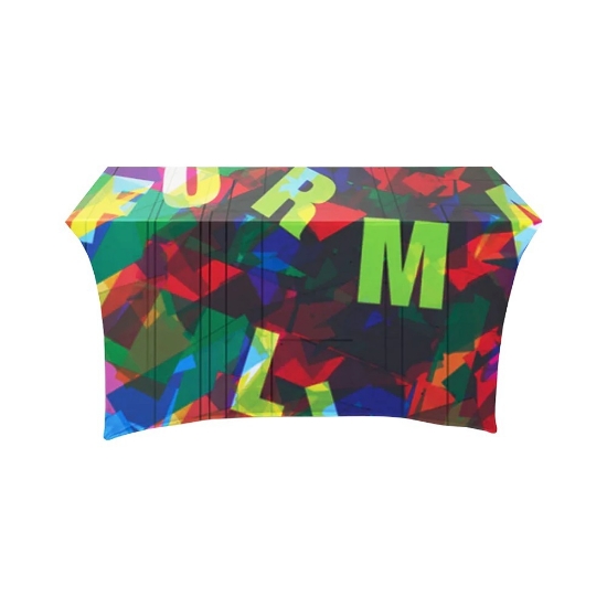 IMPORT 4' Stretch Open-Back Full Color Table Throw - Default