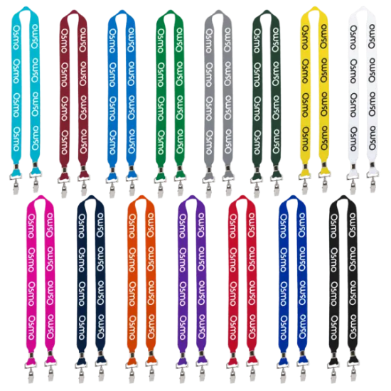 IMPORT Rush 1" Polyester 2-Ended Lanyard with Dual Silver Crimps & Split-Rings - Group