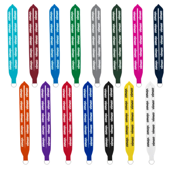 IMPORT Rush 1" Polyester Lanyard with Sewn Silver Split-Ring - Group