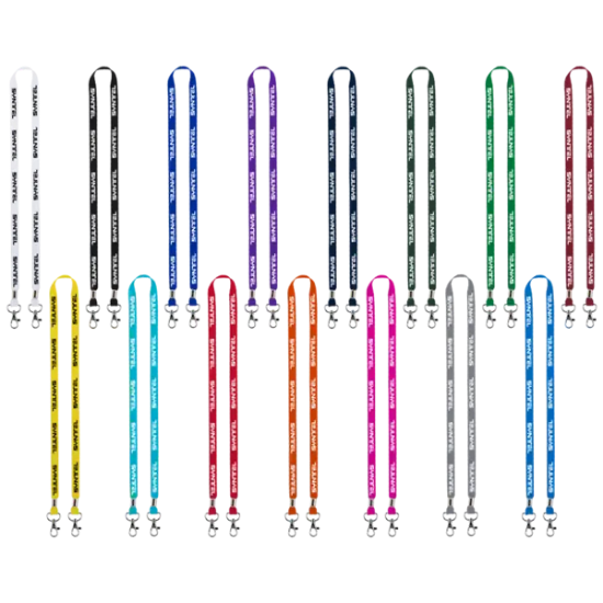 IMPORT Rush 1/2" Polyester 2-Ended Lanyard with Dual Silver Metal Crimp & Split-Ring - Group