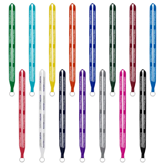 IMPORT Rush 1/2" Polyester Lanyard with Sewn Silver Metal Split-Ring - Group