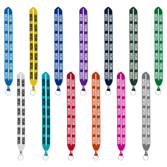 IMPORT Rush 3/4" Polyester Lanyard with Silver Crimp & Split-Ring - Group
