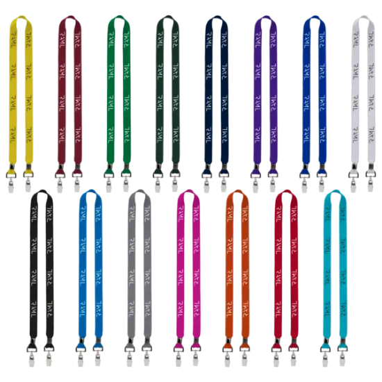 IMPORT Rush 3/4" Polyester 2-Ended Lanyard with Dual Silver Metal Crimp & Split-Ring - Group