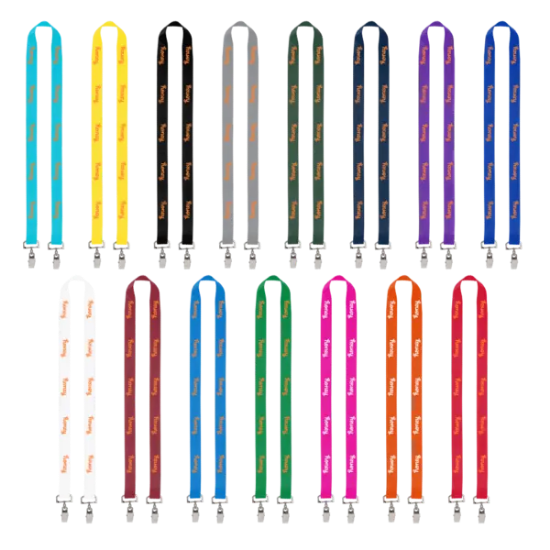 IMPORT Rush 3/4" Polyester 2-Ended Lanyard with Dual Sewn Silver Metal Split-Ring - Group