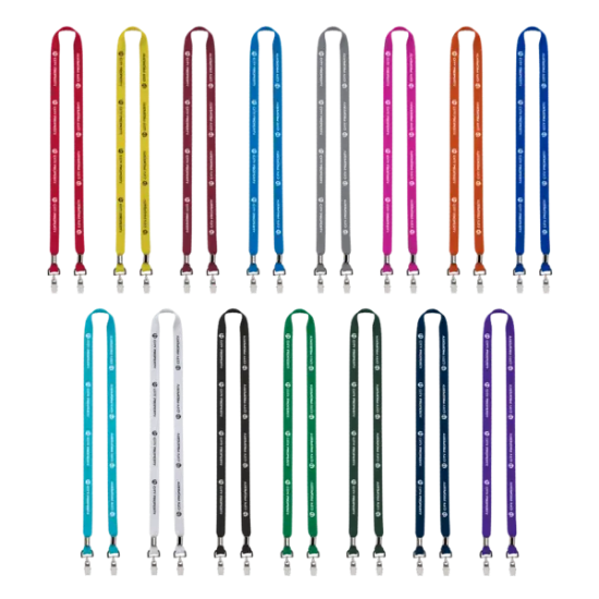 IMPORT Rush 5/8" Polyester 2-Ended Lanyard with Dual Silver Crimps & Split-Rings - Group