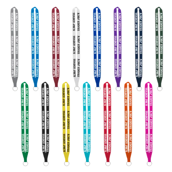 IMPORT Rush 5/8" Polyester Lanyard with Sewn Silver Metal Split-Ring - Group