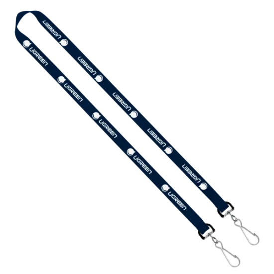 IMPORT Rush 5/8" Polyester 2-Ended Lanyard with Dual Sewn Silver Metal Split-Ring - Group