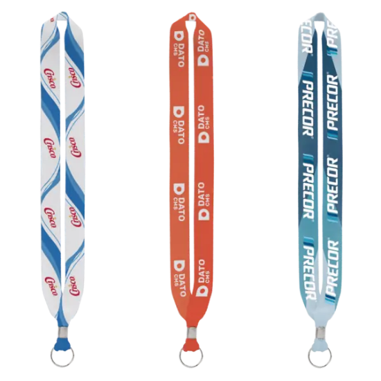 IMPORT Rush 1" Dye-Sublimated Lanyard with Silver Crimp & Split-Ring - Group