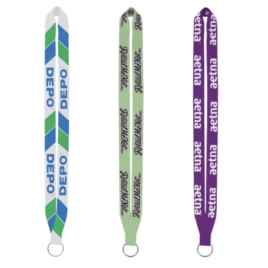 IMPORT Rush 3/4" Dye-Sublimated Lanyard Sewn Silver Metal Split-Ring - Group