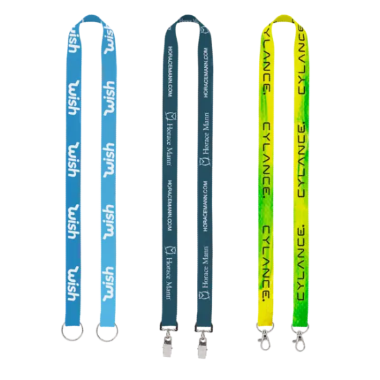 IMPORT Rush 3/4" Dye-Sublimated Double-Ended Lanyard with Dual Sewn Silver Metal Split-Ring - Group