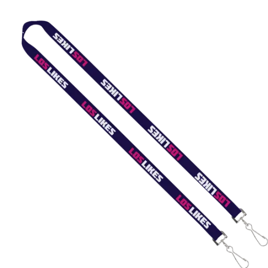 IMPORT Rush 5/8" Dye-Sublimated 2-Ended Lanyard with Dual Sewn Silver Metal Split-Ring - Group