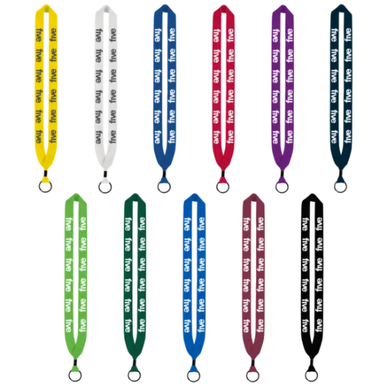 1" Cotton Lanyard with Metal Crimp & Metal Split-Ring - Group