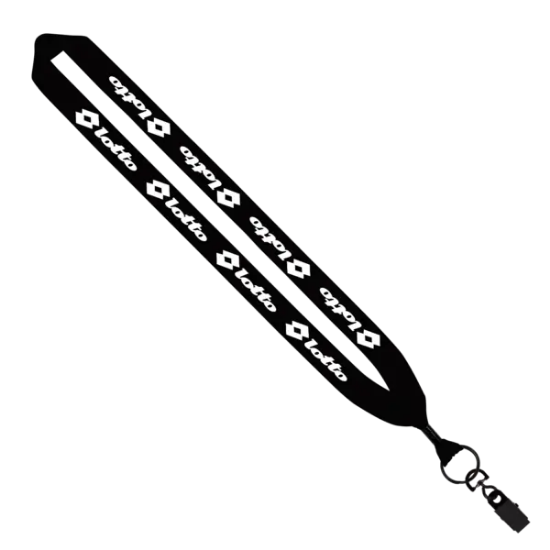 1" Cotton Lanyard with Metal Crimp & Metal Bulldog Clip - Group