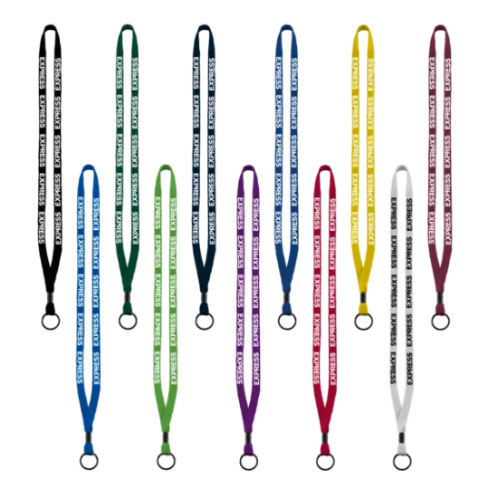 1/2" Cotton Lanyard with Metal Crimp & Split-Ring - Group