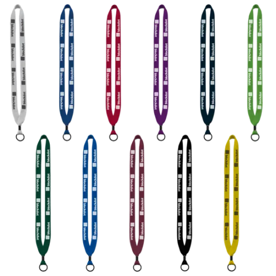 3/4" Cotton Lanyard with Metal Crimp & Split-Ring - Group