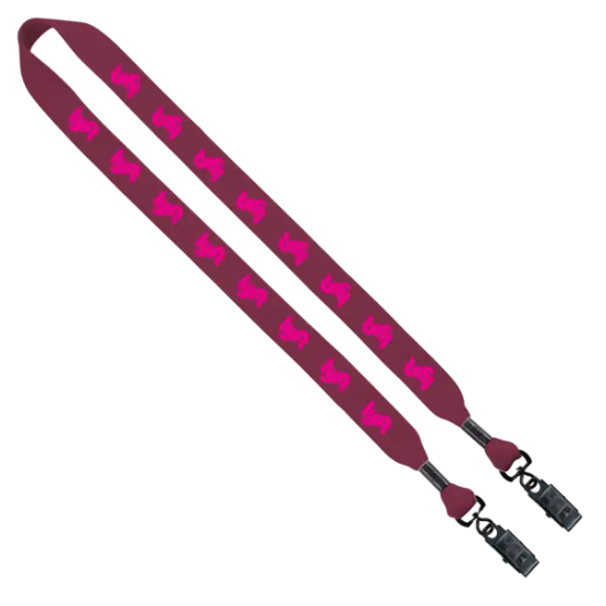3/4" Cotton Double Bulldog Clip Lanyard - Group