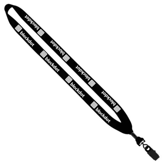 3/4" Cotton Lanyard with Metal Crimp & Bulldog Clip - Group